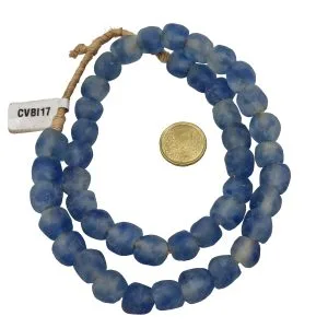 Collar de cuentas de vidrio de Ghana moteado