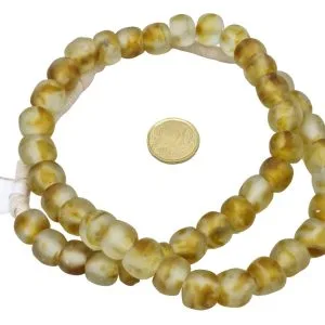 Collar de cuentas de vidrio de Ghana moteado