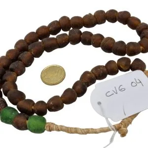 Collar cuentas de vidrio de Ghana grandes