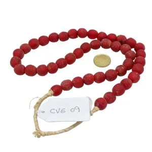 Collar cuentas de vidrio de Ghana grandes