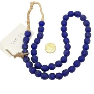 Collar cuentas de vidrio de Ghana grandes
