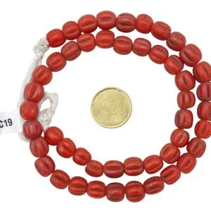 Collar de cuentas de vidrios con surcos