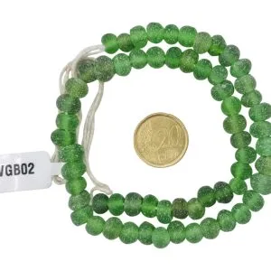 Collar cuentas de vidrio glaseado redondo achatado