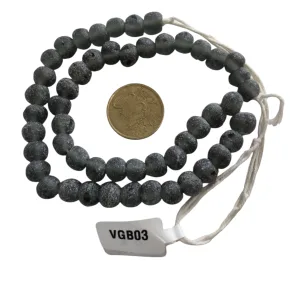 Collar cuentas de vidrio glaseado redondo achatado