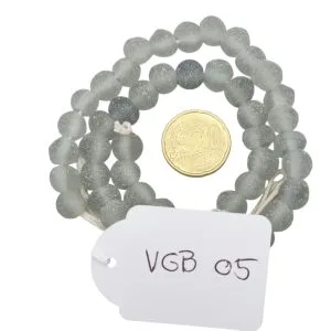 Collar cuentas de vidrio glaseado redondo achatado