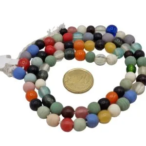 Collar de cuentas de vidrio redondas