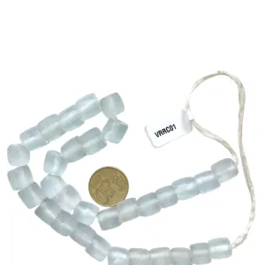 Collar de cuentas de vidrio glaseadas tubo