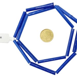 Tiras de cuentas de vidrio macarrones