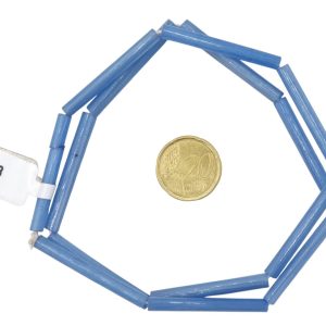 Tiras de cuentas de vidrio macarrones