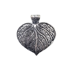 Colgante hoja de bronce plateada