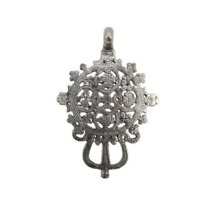 Cruz de bronce plateada